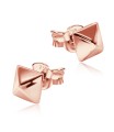 Tetrahedron Shaped Silver Ear Stud STS-5528